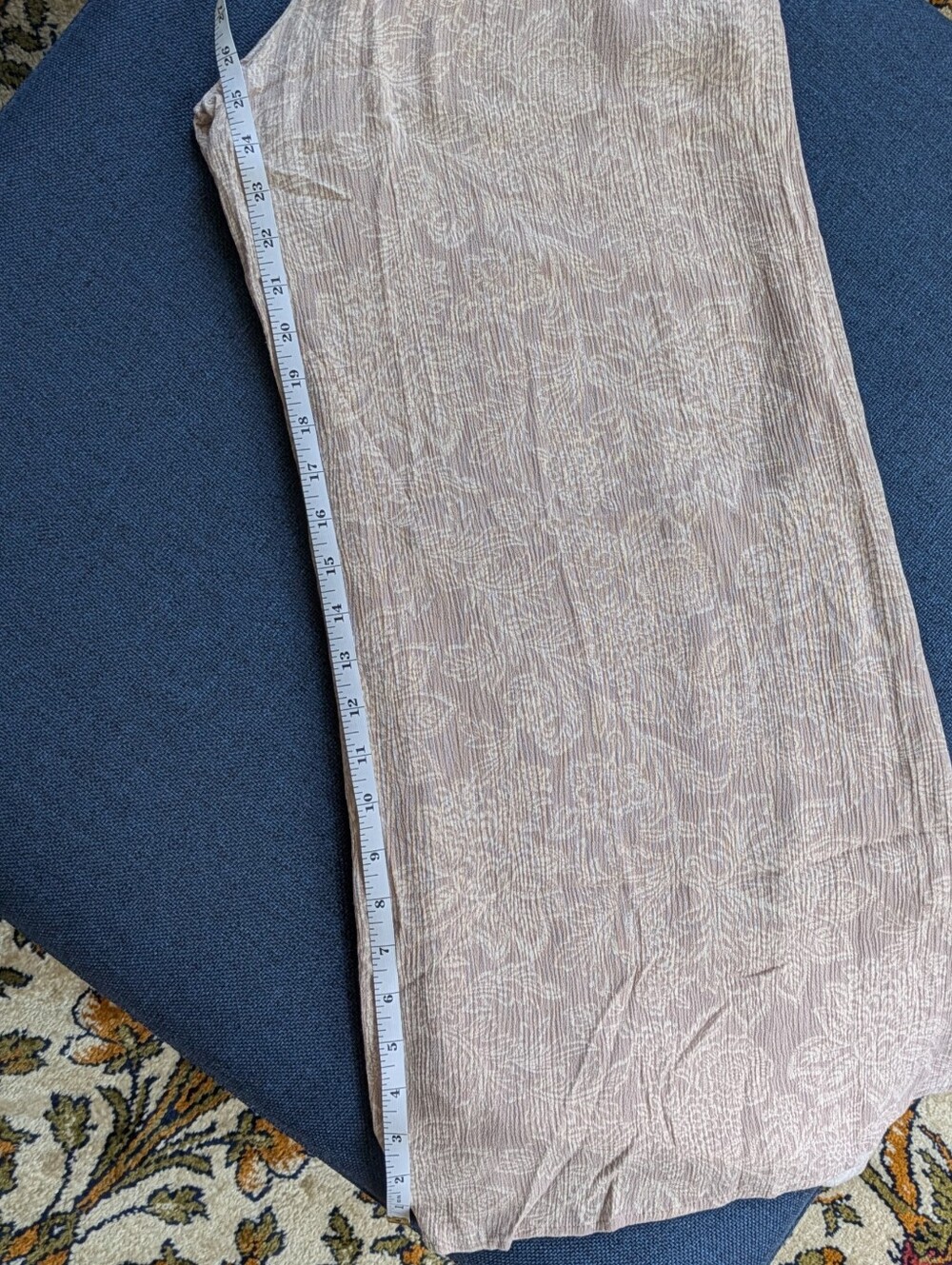 Sozy Felicia Wide Leg Paisley Floral Flowy Capri Pants in Taupe - Picture 13 of 13